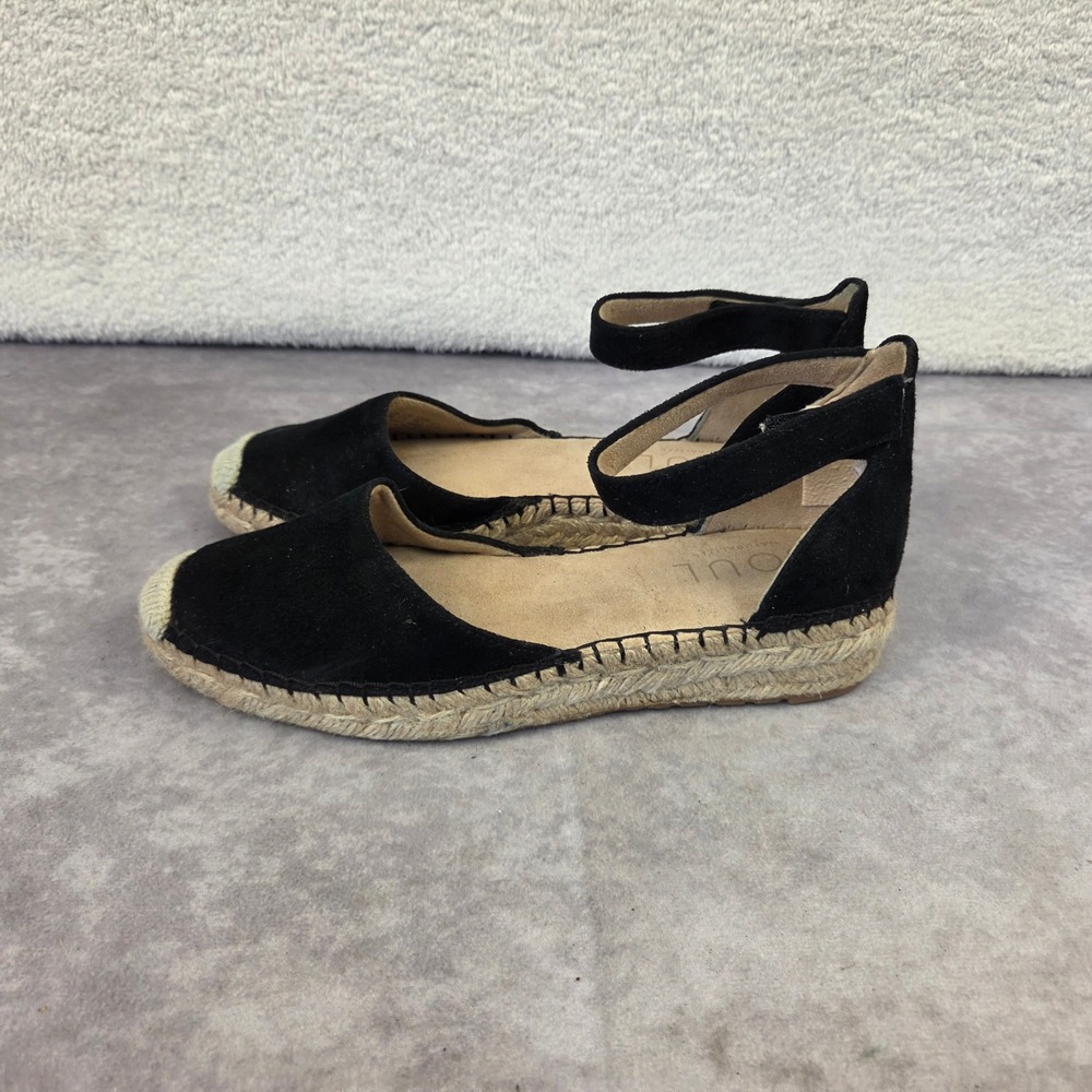 Soul Naturalizer Womens Black Espadrille Ankle Strap Flats Size 8M S1842
